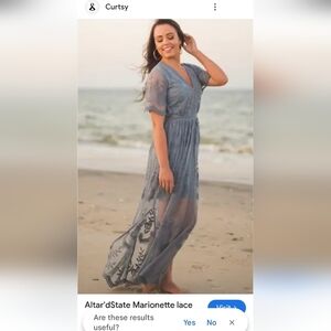 Altar'd State Blue Small Lace Midi Dress